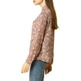 thumbnail image 5 of MODA NOVA Junior's Long Sleeve Button Down Ditsy Floral Shirt Pink L, 5 of 7