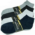 thumbnail image 3 of Glory Max Men's Casual Cotton Solid Plain Mix Ankle Low Cut Socks Size 10-13 6 Pairs, 3 of 4