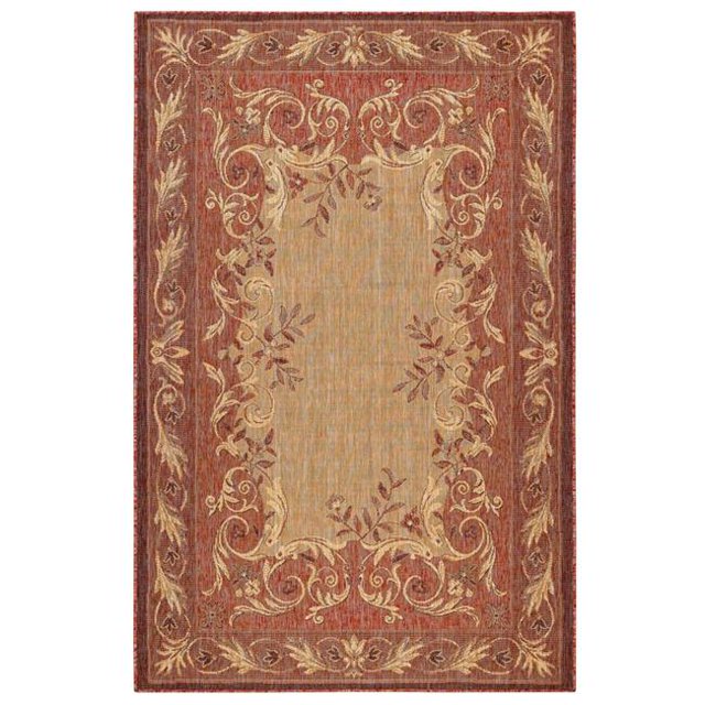 Trans-Ocean Imports CRE45842424 Tapis Rectangulaire Tissé Wilton Intérieur & Extérieur 39 Po x 59 Po - Rouge