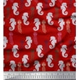 thumbnail image 1 of Soimoi Satin Silk Fabric Jellyfish & Seahorse Ocean Fabric Prints by Yard 42 Inch Wide, 1 of 1
