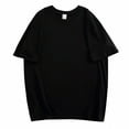 thumbnail image 3 of Summer Pure Cotton T-shirt Casual Short-sleeved T-shirt For Men And Women Solid Color Mid-length Loose T-shirt, 3 of 6