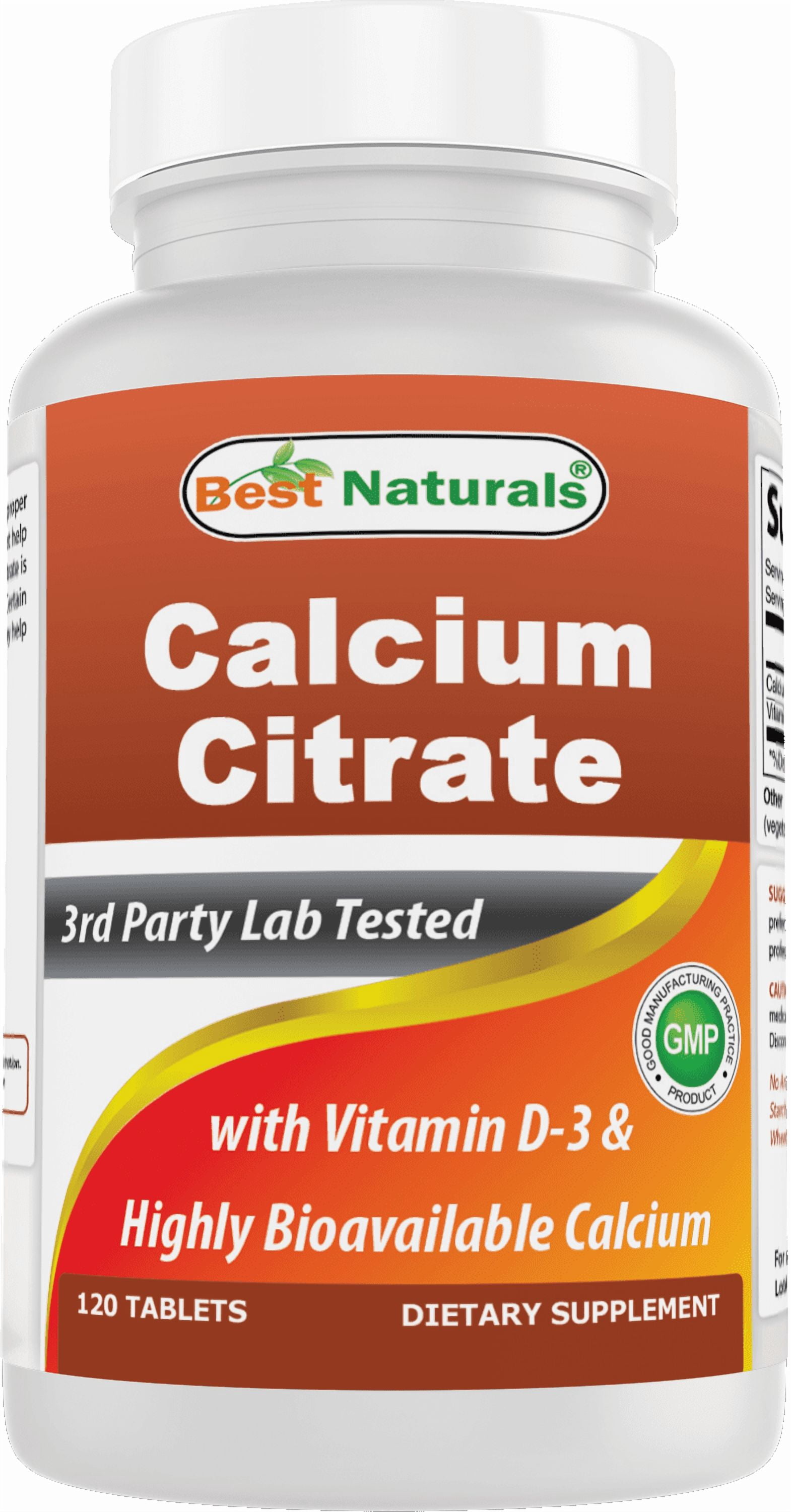(3 pack) Best Naturals Calcium Citrate with Vitamin D-3 120 Tablets
