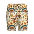 thumbnail image 4 of Gaeub 70s Hippie Style Printed Men's Short Pajama Pants, Lightweight Lounge & Sleep Bottoms Keep You Cool - Large, 4 of 9