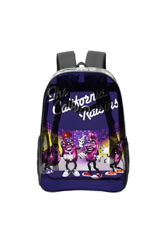 The California Raisins-theme Clear Backpack Heavy Duty Transparent Bag See Through Bookbag for Work, Sport, College, Travel12.2X16.9"(31X43cm)