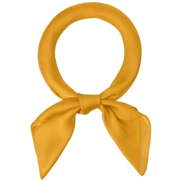 Bufandas de mujer de 70 cm, pañuelo cuadrado puro de Color liso liso, pañuelo para el cuello, pañuelo para el cuello Amarillo brillante 70x70cm/27.56x27.56(LxW)