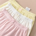 thumbnail image 4 of JOANKDMI 3-Pack Girls Under Dress Shorts Pointelle Knit Safety Pants Elastic Waist Breathable Summer Playwear Lounge Sleep Bottoms with Cute Bow Detail Multipack Activewear, 4 of 9