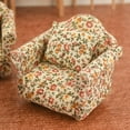 thumbnail image 3 of Wood Double/Single Sofa And Cushion Furniture /12 Dollhouse , Single Sofa, 8.3x6.5x7.2cm, 3 of 9