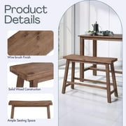 Boraam Wood Sonoma Bench in Barnwood Wire-Brush/Brown Finish