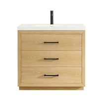 Altair-13 36" Single Bathroom Vanity in White Oak with White Artificial Drop-in Sink