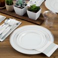 thumbnail image 3 of Gold Plastic Plates Set of 60  Disposable Plastic Party Plates with Gold Rim 30 Dinner Plates 10” and 30 Salad Dessert Appetizer Plates 7”  Elegant Fancy Heavy Duty Wedding Party Plates, 3 of 5