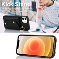 thumbnail image 5 of ShellTech Phone Case for iPhone 12/12 pro case with Strap Wallet for Women with Card Holder,Black, 5 of 10