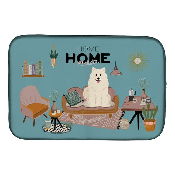 Samoyed Sweet Home Dish Drying Mat