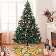 thumbnail image 7 of Lsque Vintage White Yellow Sunflower Print Christmas Tree Skirt, Tree Skirt with Ties or Velcro, Perfect for Holiday Decorations, Halloween, and New Year-48", 7 of 7