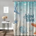 thumbnail image 2 of Orinice Beach Bathroom Shower Curtain Set, Ocean Animals Bathroom Curtain with 12 Hooks, Non-Slip Bathroom Rugs, Toilet Lid Cover, U Toilet Mat for Ocean Beach Theme Bathroom Decoration 69x72, 2 of 7