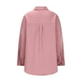 thumbnail image 6 of Lenpel Women's Button down Shirts Plus Size Long Sleeve Side Split Collared Casual Tops Office Work Blouses, 6 of 7