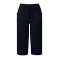 thumbnail image 4 of XAOFW Girl's Knee Length Pants Lightweight Girls Casual Wide Leg Trousers With Pockets And Ties For Everyday Wear Trendy Bottoms 4-5 Years, 4 of 5