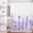 thumbnail image 4 of Cortina de Baño Dznils de Tela de Eucalipto Morado Floral Moderna con Ganchos 72' x 72', 4 of 10
