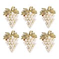 thumbnail image 1 of Juego de 6 anillos de servilleta de perla de uva con diamantes, hebilla de servilleta de Metal para Navidad, vacaciones, boda, fiesta de Halloween, decoración de cenas oso de fresa  Hogar, 1 of 2