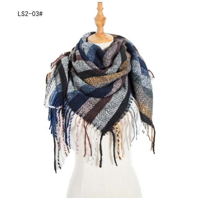 Dvkptbk Foulards pour Femmes Mode Hiver Femmes Foulard Colorée Décontractée Foulard à Franges Châle Vêtements en Liquidation