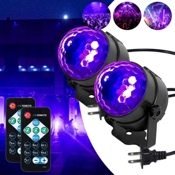 Stage Lights 6W LED UV RGB Disco Party Magic Ball Lights Strobe Light Disco Lights, Sound Activated with Remote Control Dj Lights Stage Light for Festival Bar Club Party Wedding