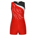 thumbnail image 3 of iiniim Loloda Kids Girls Sleeveless Shiny Diamond 2Pcs Gymnastics Leotard with Shorts Dancewear 6-16 Red 6, 3 of 7
