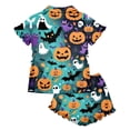 thumbnail image 6 of Halloween Pajama Set for Women Halloween Print Short Sleeve Top and Shorts 2 Piece Separate Casual Sleep Loungewear, 6 of 7