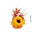 thumbnail image 3 of Mini Artificial Pumpkin Table Centerpiece Fall Maple Leaf Sunflower Berry Floral Decor, 3 of 6