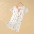 thumbnail image 2 of REDARER Girls Short Sleeve Nightgown Class A Silky Soft Mid Length Lightweight Summer Home Sleep Dress,12-13 Years, 2 of 5