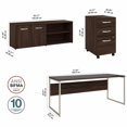 thumbnail image 3 of Bush Business Furniture Table d'Ordinateur Hybride 72W x 30D avec Rangement et Armoire à Dossiers Mobile, 3 of 7