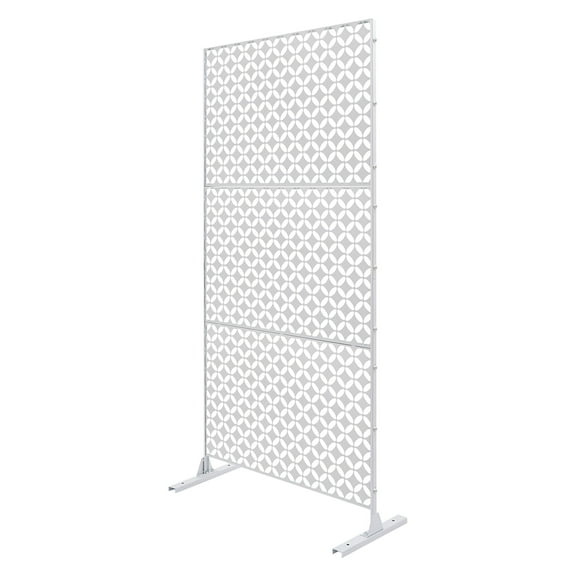 Dwellnix Patio Privacy Screen,Durable Steel with Coin-Shaped Design,Adjustable Height Panels,Easy to install and Clean,Ideal for Outdoor Privacy and Area Separation with Bright,Airy Spaces