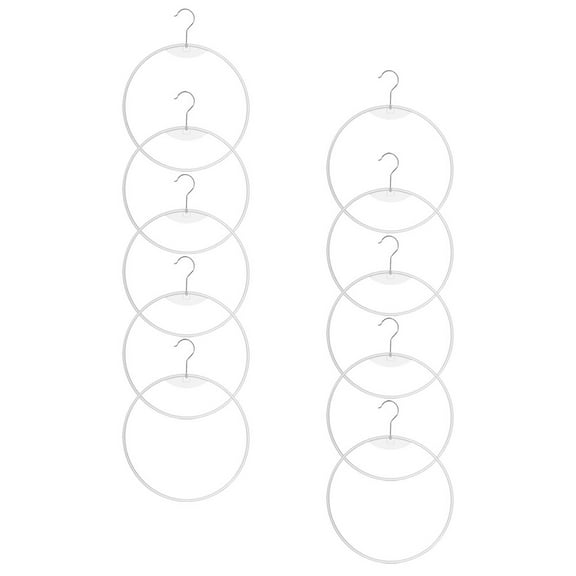 WHAMVOX 10Pcs White Plastic Hanger Pant Hangers Space Saving For Closet