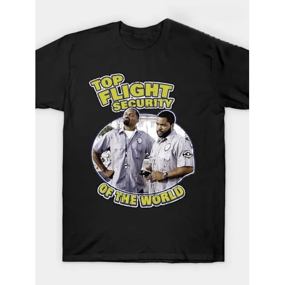 T Shirt Men'S Graphic Tee Featuring a Top Flight And World Map Design in Black with Yellow And White Lettering.