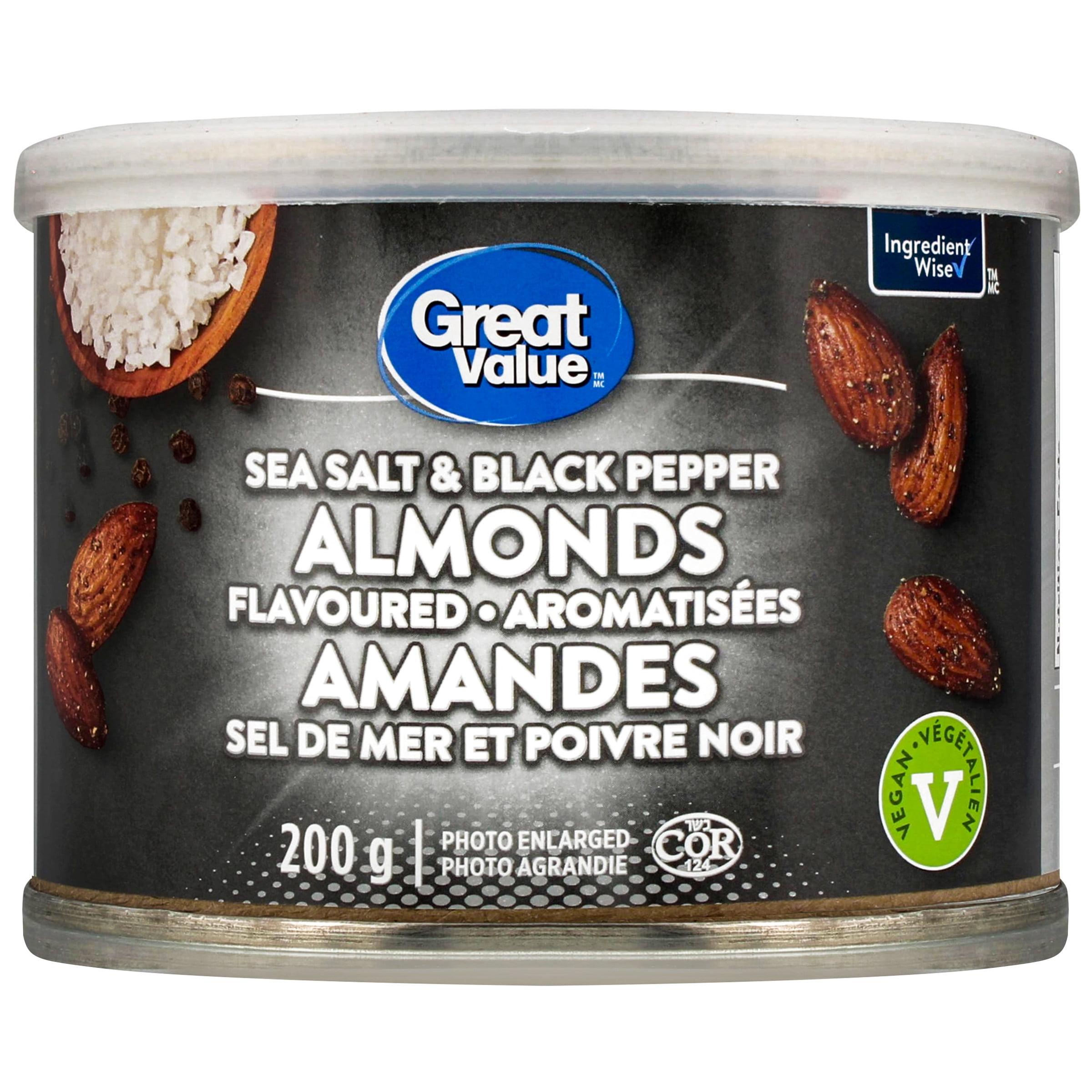 Amandes aromatisées Sel de mer et poivre noir Great Value