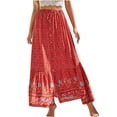 thumbnail image 1 of Faldas de estilo bohemio con cintura elástica y volantes fruncidos con botones de encaje informales con estampado de moda para mujer Wmkox8yi FGJ1935, 1 of 9