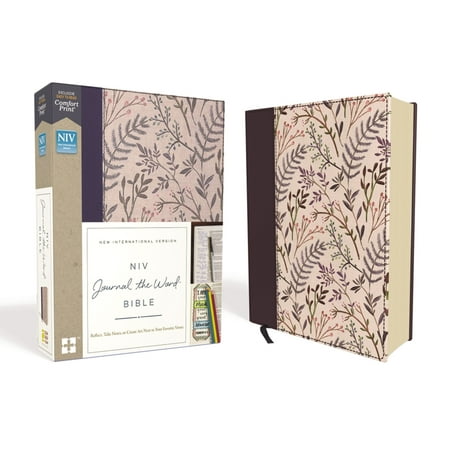 NIV, Journal the Word Bible, Cloth Over Board, Pink Floral, Red Letter Edition, Comfort Print: Reflect, Take Notes, or Create Art Next to Your Favorite Verses (Hardcover)