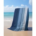 thumbnail image 4 of Blue Ombre Stripe Beach Towels Oversized Super Absorbent, Farmhouse Striped Modern Abstract Art Lightweight Bath Towel Quick Dry Sets For Bathroom/Pool/Rv Camping/Beach Play/Gym Room/Picnic 35"x70", 4 of 8