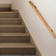 thumbnail image 3 of 3.3FT Modern Wood Handrail Stair Railing Wall-Mounted Hand Rail for Indoor, 3 of 10