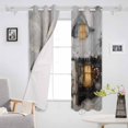 thumbnail image 3 of Hokiten Farmhouse Christmas Blackout Curtains | Light Blocking Print Window Curtains, Xmas Santa Snowflake Thermal Insulated Window Drapes for Living Room Kitchen Cafe (2 Panels, 104"W x 84"L), 3 of 7