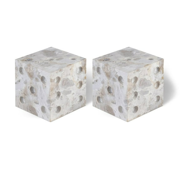 Meridina Furniture Dice Beige Marble Decorative Dice