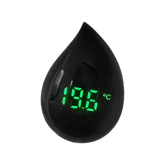Termómetro de acuario pequeño Pantalla LED digital Termómetro de pecera a escala Fahrenheit y para tortugas, accesorios de recipientes de Negro