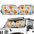 thumbnail image 2 of HUIACONG Colorful Dog Paws Windshield Sunshade Car Sun Shade Heat Shield Sunshade Sun Visor Mat for 1997-2017 Jeep Wrangler Rubicon Sahara TJ JK JKU 2/4 Doors, 2 of 6