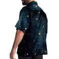thumbnail image 3 of Constellation Men's Spread Collar Tops, Casual Button Down Shirts for Summer Beach, Printed Short Sleeve Shirts - Unisex, 3 of 6