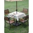 thumbnail image 3 of Easter Bunny Outdoor Tablecloth - 54x54 Inch Square Dining Table Cover, Eucalyptus Leaves Cute Rabbit White Flowers Waterproof Outdoor Table Cloth with Umbrella Hole & Zipper for Picnic/Patio/Party, 3 of 7