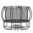 thumbnail image 3 of 12FT Round Trampoline with Safety Enclosure, Basketball Hoop & Ladder, Galvanized Steel Frame, Outdoor Backyard Trampoline for Kids, Black, 3 of 8