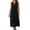 Black, variant on Qiopertar Women's V-Neck Sleeveless Dress Casual Summer Solid Color T-Shirt Dress Mesh Panel Design Vacation Beach Travel Relaxed Comfy A-Line, White XXL