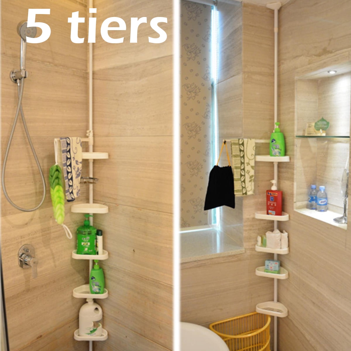 Shelf Shower Corner Anti Slip, Tension Bathroom Shelving