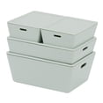 thumbnail image 1 of Caja de almacenamiento apilable de 4 piezas con tapa para accesorios de casa de Green_ABS Zulema contenedor de casa de muñecas, 1 of 8