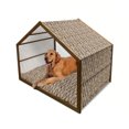 thumbnail image 1 of African Pet House, Woman of Color Carrying Water Vases Oriental Culture Silhouette Pattern, Outdoor & Indoor Portable Dog Kennel with Pillow and Cover, 5 Sizes, Beige Tan Dark Brown, by Ambesonne, 1 of 4