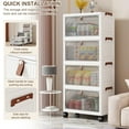 thumbnail image 4 of golytefs 4 Layers Foldable Storage Cabinet with Doors & Wheels Stackable Storage Bins, 4 of 9