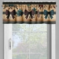 thumbnail image 6 of Ambesonne Cottagecore Valance & Curtain 3 Pcs Set, Woods Modern Floral Art, 55"x24", Caramel Beige Dark Teal, 6 of 7